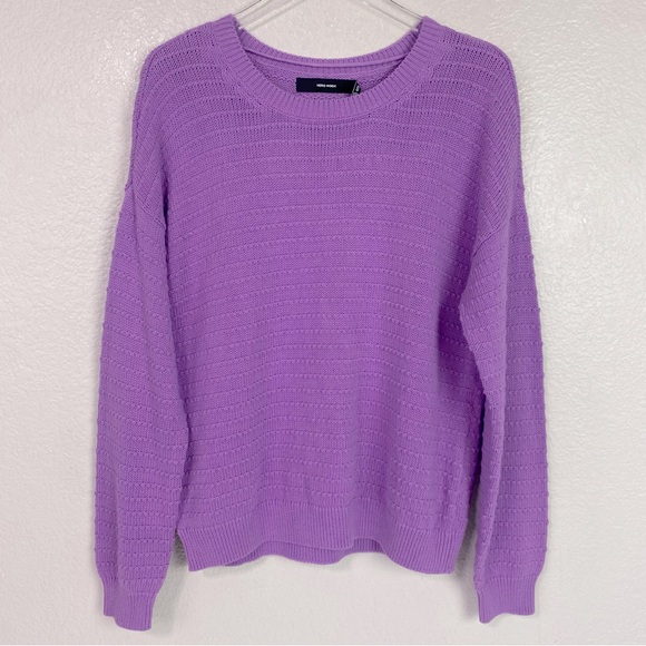 Vero Moda Lilac Textured Crewneck Organic Cotton Sweater Size XL - Picture 1 of 7